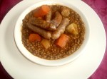Lentilles aux chipolatas et légumes
